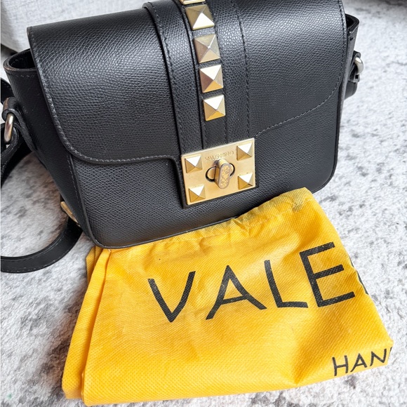 Valentino Handbags - Valentino x mario Valentino black rockstud flap leather crossbody bag